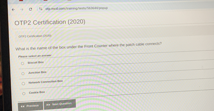 Solved: OTP2 Certification (2020) OTP2 Certification (2020) What is the ...