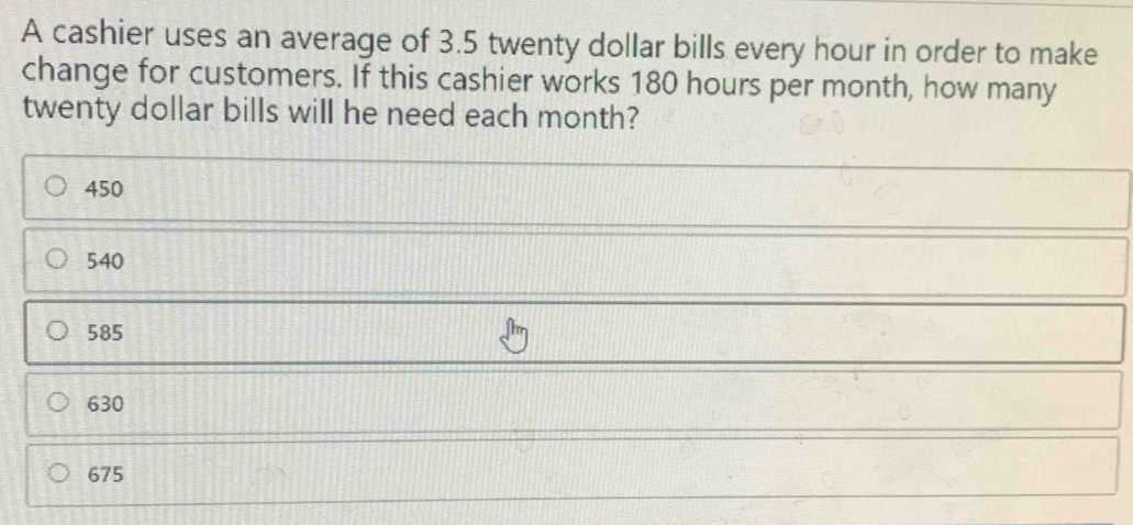Solved: A cashier uses an average of 3.5 twenty dollar bills every hour ...