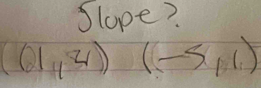 Slope?
(θ 1,4))(-5,1)