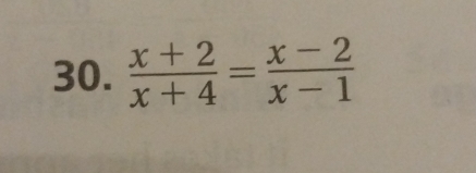  (x+2)/x+4 = (x-2)/x-1 