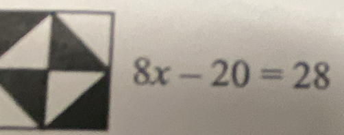 8x-20=28