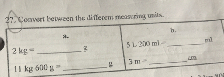 measuring units.