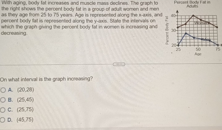 Solved: With aging, body fat increases and muscle mass declines. The ...