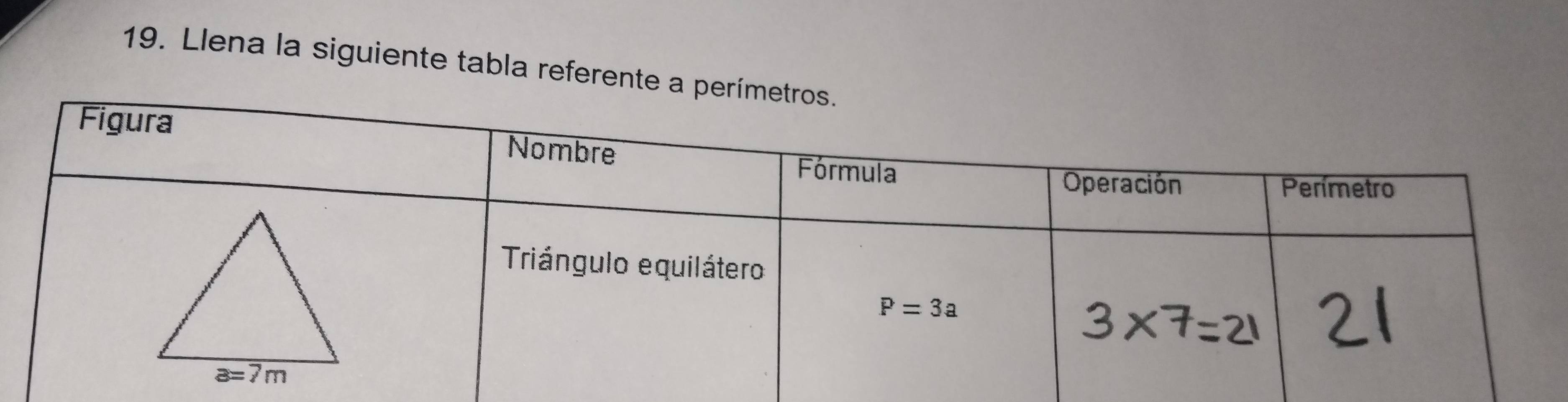 Llena la siguiente tabla referente a