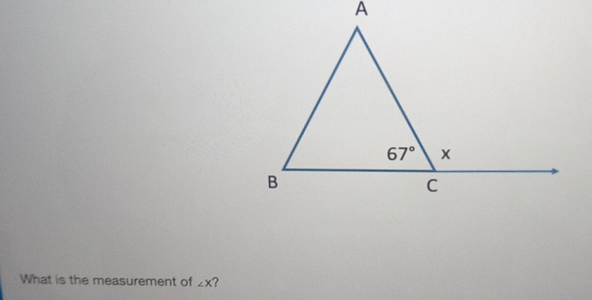 What is the measurement of ∠ X ?