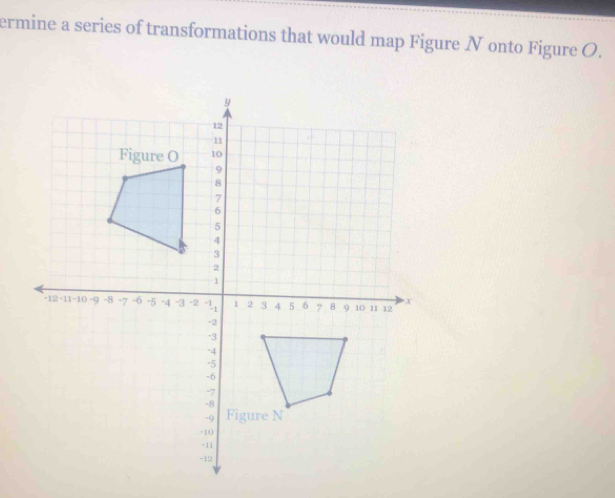 ermine a series of transformations that would map Figure N onto Figure O.