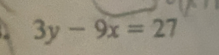 3y-9x=27