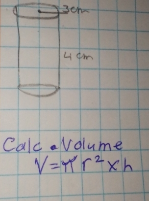 Calc.Volume
V=π r^2* h