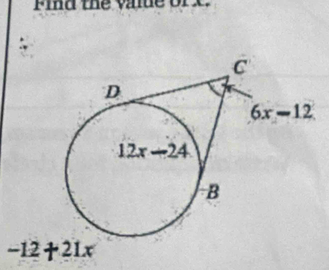 Find the vale orx.
-12+21x