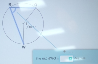 The m∠ WRQ is degrees