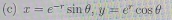 x=e^(-r)sin θ , y=e^rcos θ