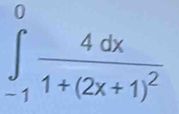 ∈tlimits _(-1)^0frac 4dx1+(2x+1)^2