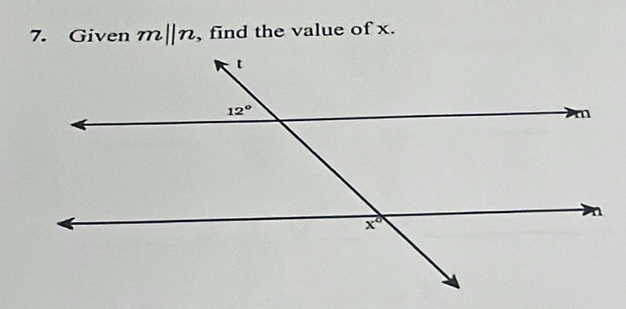 Given m||n , find the value of x.