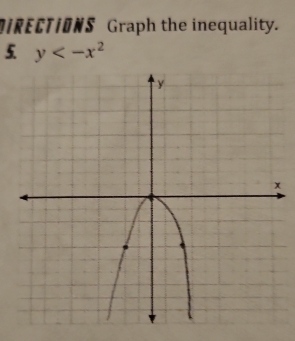 DIRECTIONS Graph the inequality. 
5 y