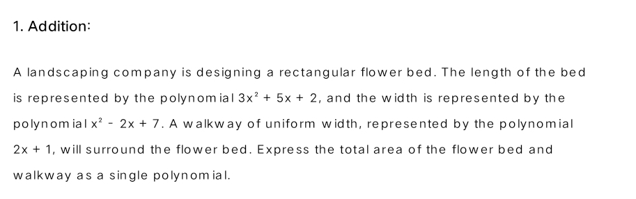 Solved: Addition: A landscaping company is designing a rectangular ...