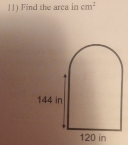 Find the area in cm^2