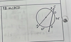 m∠ BCD