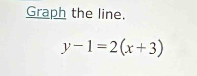 Graph the line.
y-1=2(x+3)