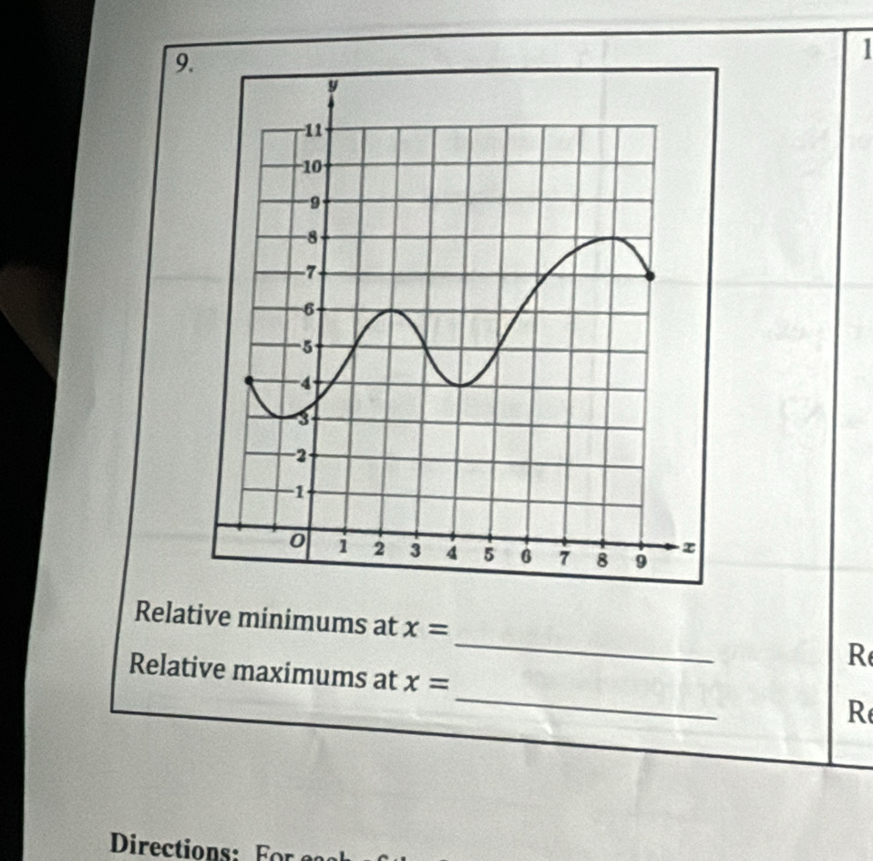 Relative minimums at x= _  R
_ 
Relative maximums at x=
R
Directions : F