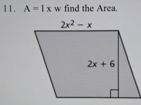 A=1* w find the Area.