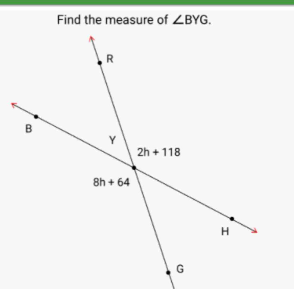 Find the measure of ∠ BYG.