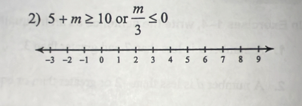 5+m≥ 10 or  m/3 ≤ 0