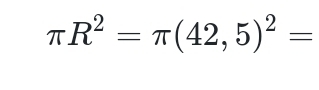 π R^2=π (42,5)^2=