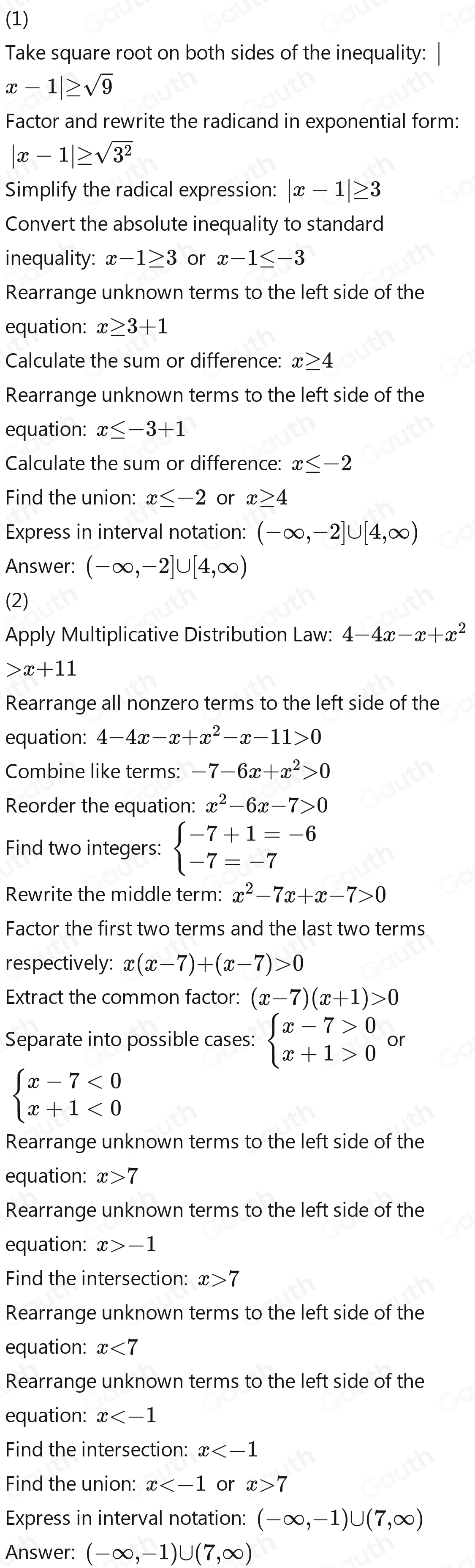Selesai:By using table of signs, find the solution for x in interval ...