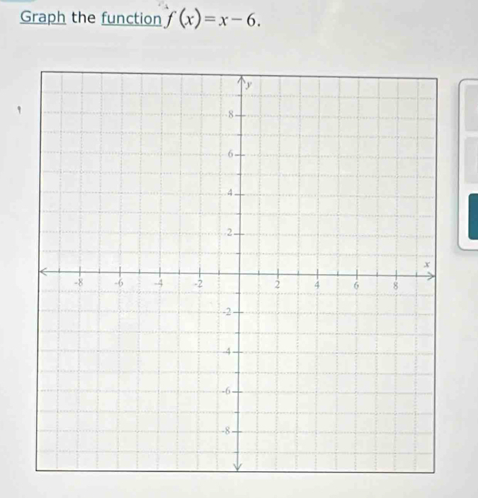 Graph the function f(x)=x-6.