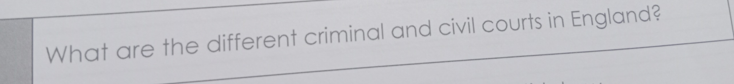 What are the different criminal and civil courts in England?