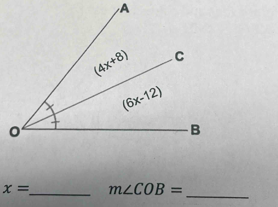 A
_
x=
_ m∠ COB=