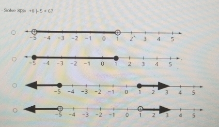 Solve 8|3x+6|-5<67</tex>