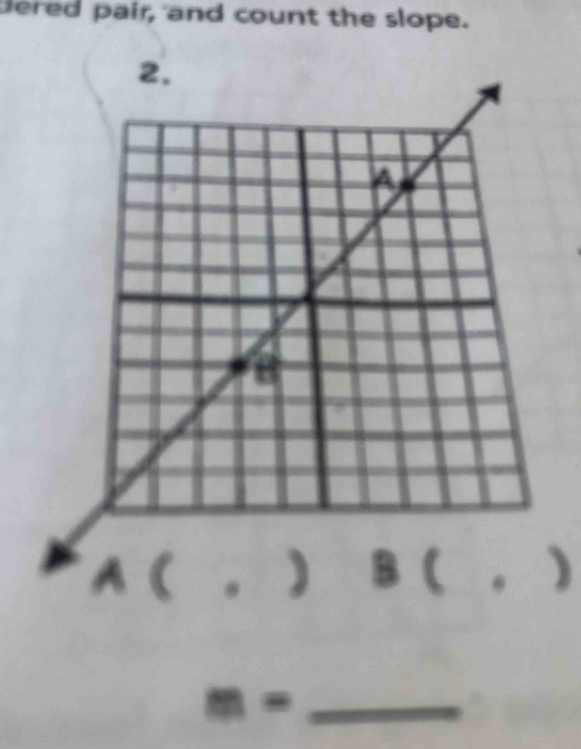 dered pair, and count the slope. 
) 
_ m=