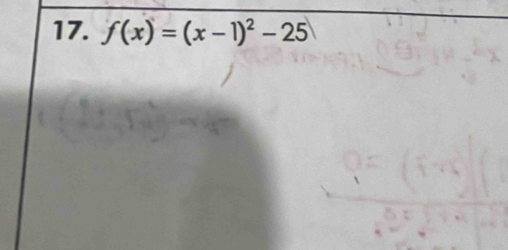 f(x)=(x-1)^2-25