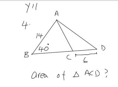 yl1
area of △ ACD ?