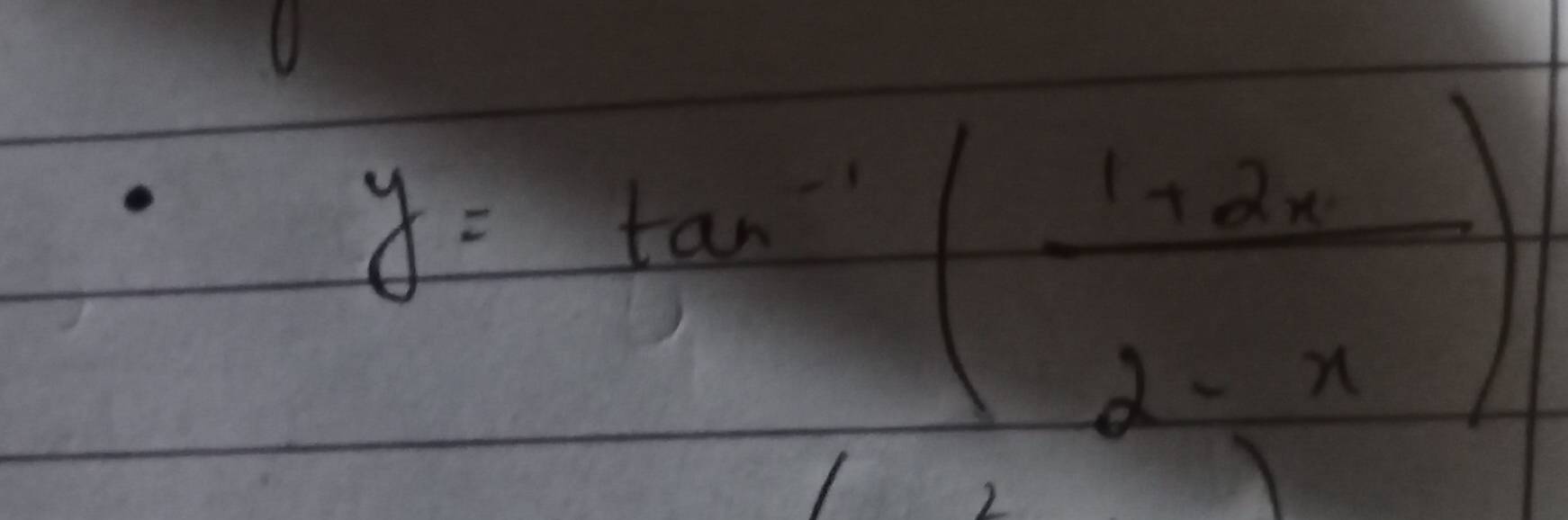 y=tan^(-1)( (1+2x)/2-x )