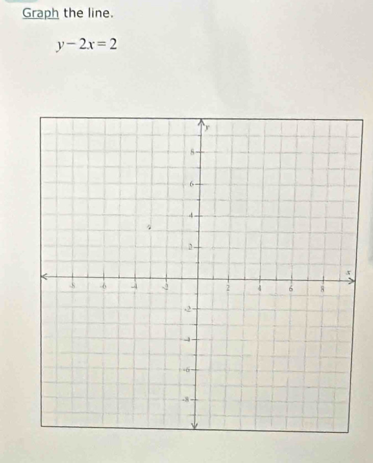 Graph the line.
y-2x=2