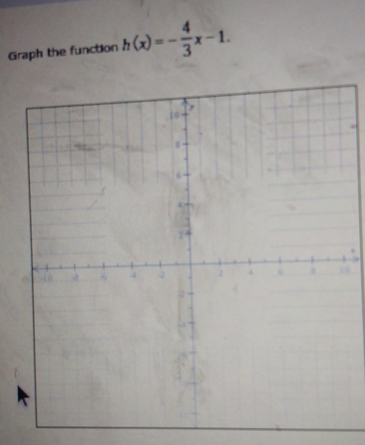 Graph the function h(x)=- 4/3 x-1.