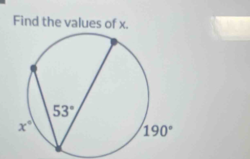 Find the values of x.