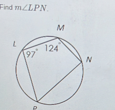 Find m∠ LPN.
D