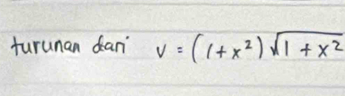 furunan dan V=(1+x^2)sqrt(1+x^2)