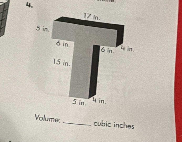 Volume: _cubic inches