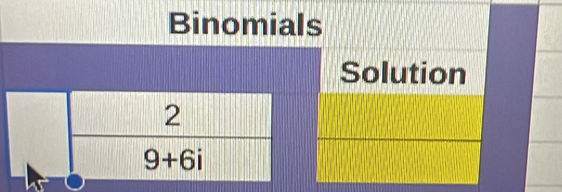 Binomials
Solution