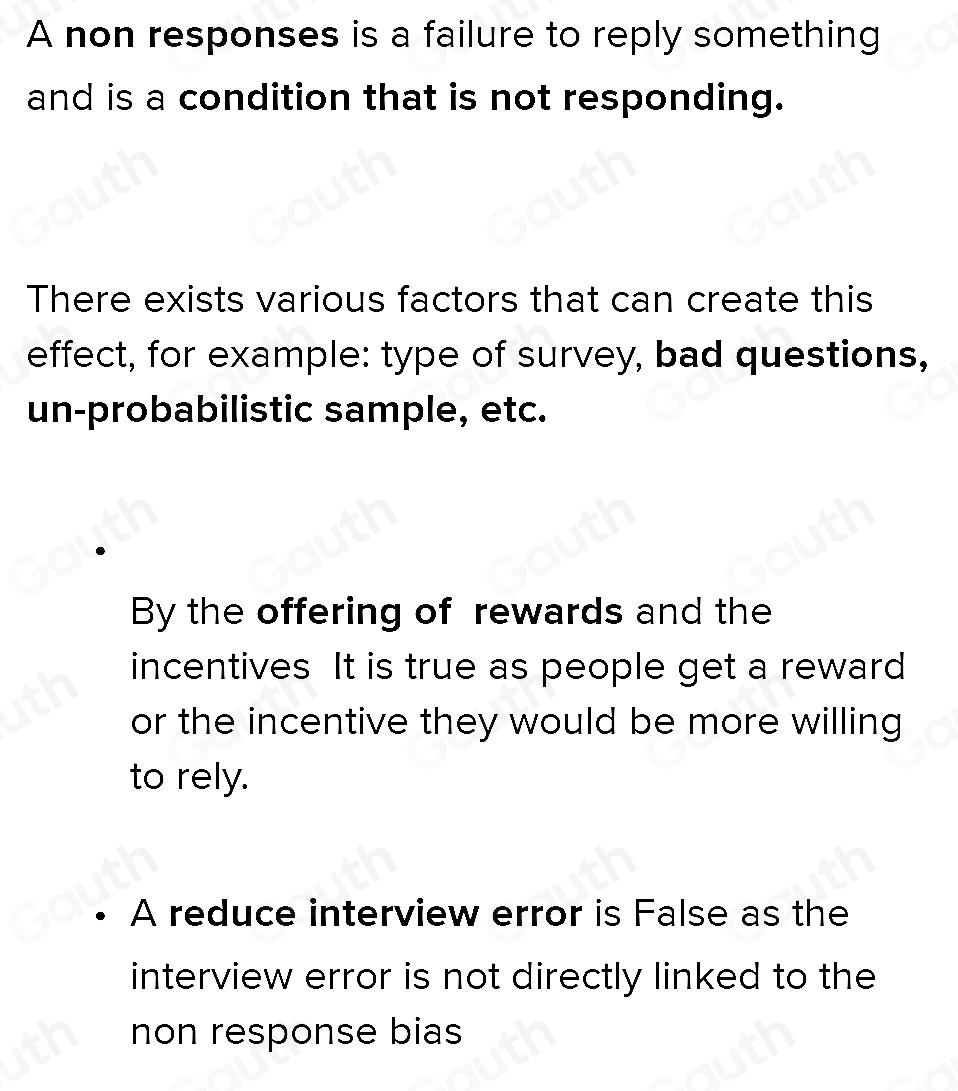 Solved: What are some solutions to nonresponse? Select all that apply ...