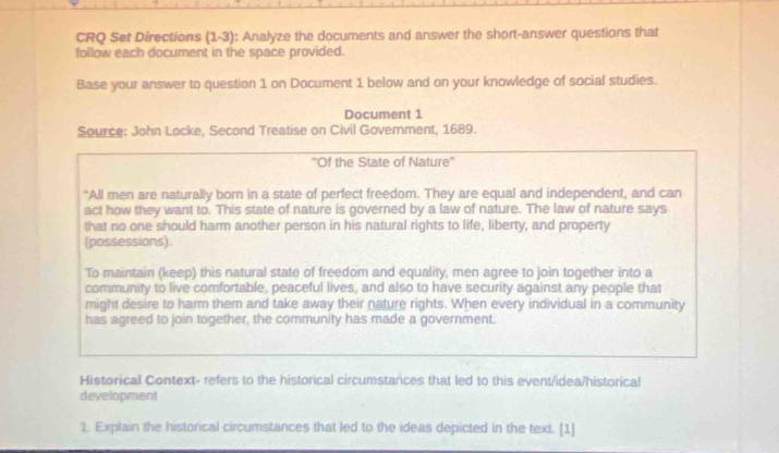 Solved: CRQ Set Directions (1-3) ): Analyze the documents and answer ...