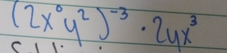 (2x^0y^2)^-3· 2yx^3