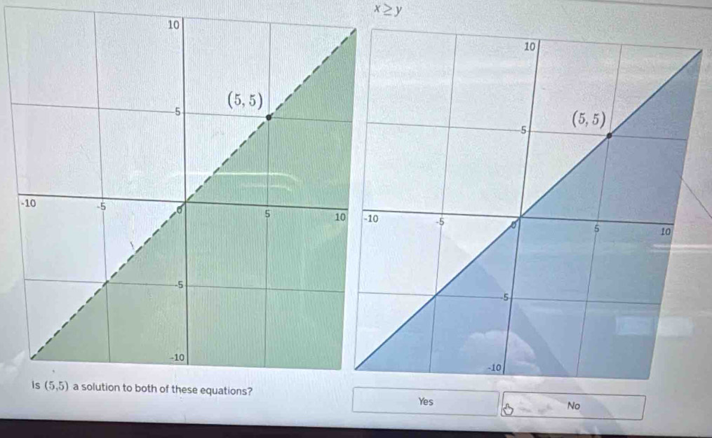 x≥ y
-
Yes
No