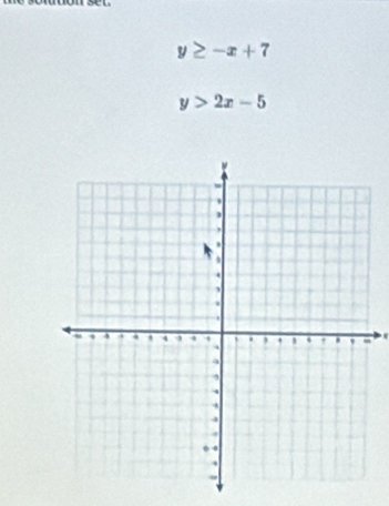 y≥ -x+7
y>2x-5