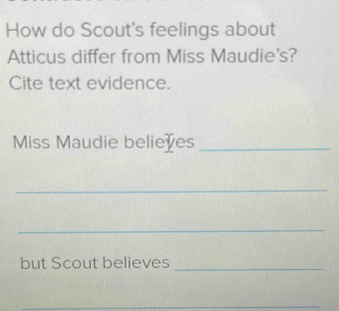 Solved How do Scout's feelings about Atticus differ from Miss