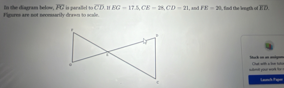 Solved: In the diagram below, overline FG is parallel to overline CD ...